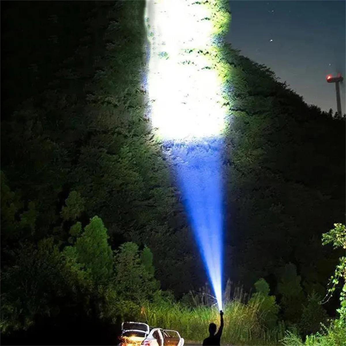 10000 LM LED Flashlights, Powerful Handheld Tactical Flashlight, LED Flashlights Searchlights, Ultra Bright USB Rechargeable Flashlight for Outdoor, Camping, Emergency