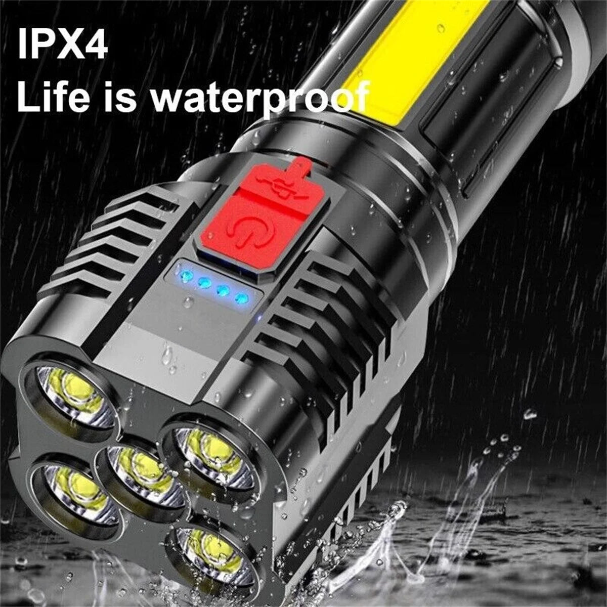 10000 LM LED Flashlights, Powerful Handheld Tactical Flashlight, LED Flashlights Searchlights, Ultra Bright USB Rechargeable Flashlight for Outdoor, Camping, Emergency