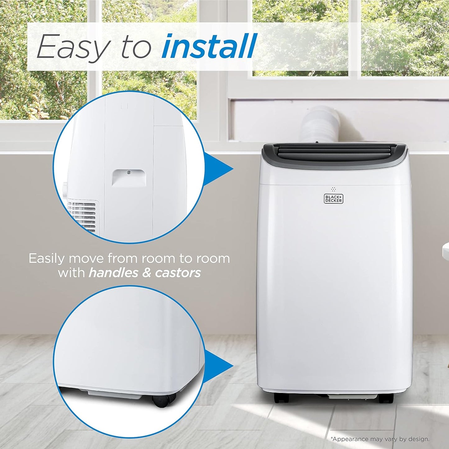 8,000 BTU Portable Air Conditioner up to 350 Sq.Ft.With Remote Control, White